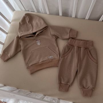 Дитячий спортивний костюм BetiS Сіті пташка 3 - 4 років Футер Кавовий 91448334 98-54