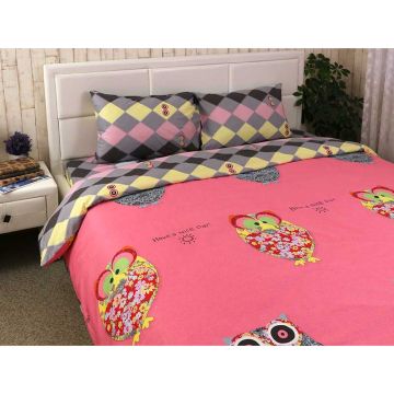 Комплект постельного белья евро Руно Owl Розовый 845.137К_Owl