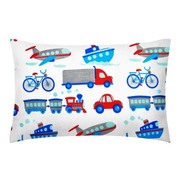 Наволочка на подушку для підлітків Cosas євро 50х70 см Червоний/блакитний Transport_50