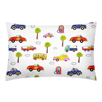 Наволочка на подушку для підлітків Cosas євро 50х70 см Білий/Червоний Cars_Star_50