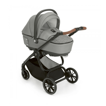 Коляска Cam 3 в 1 Techno Soul 4Seasons, серая, на черной раме