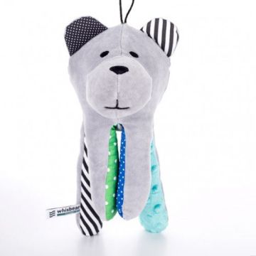Мишка для сна Whisbear Серый с голубой лапой