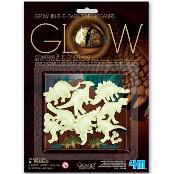 Сяючі наклейки для дітей 4M Glowing Imaginations Динозаври 3D 00-05426