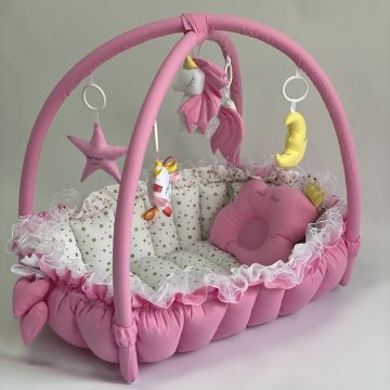 Кокон для новонароджених 2в1 Happy Luna Babynest Playmate Рожевий 0731