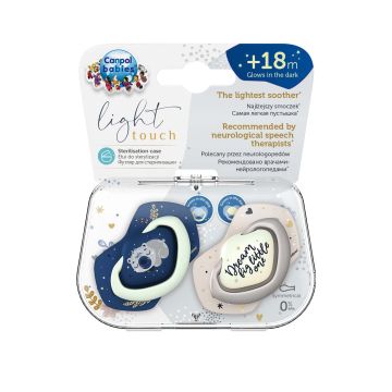 Пустушка силіконова симетрична Canpol babies Sleepy koala 18+ міс 2 шт Синій 22/660_blu
