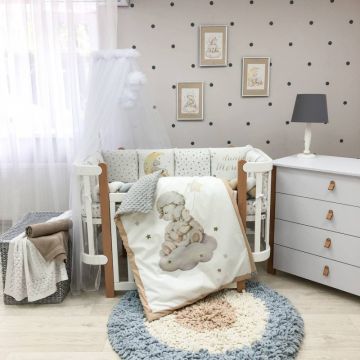 Дитяча постільна білизна та бортики в ліжечко BBChic Колекція №6 Малюки овечки бежевий Бежевий 5010512