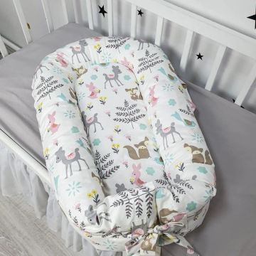 Кокон для немовлят Oh My Kids Soft OMK Forest animals Сатін Сірий Кокос 2 см КК-245-OMK
