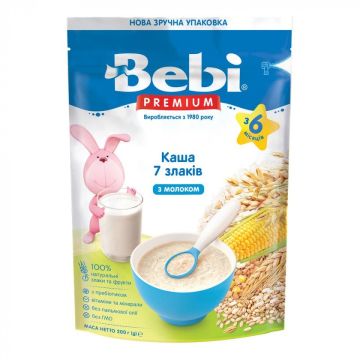 Каша злакова Bebi Premium Молочна 7 злаків 200 г 1105062