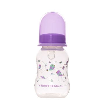 Бутылочка для кормления с силиконовой соской Baby Team 125 мл Фиолетовый 1111