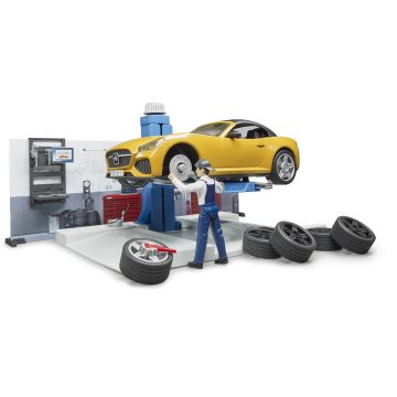 Игровой набор Bruder Авто мастерская с фигурками и аксессуарами 62110