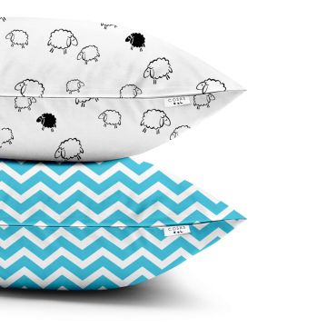 Дитячі наволочки Cosas Sheep ZigZag Blue Бязь 40х60 см
