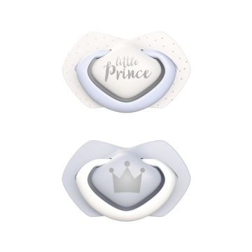 Пустушка силіконова симетрична Canpol babies ROYAL BABY 0-6 міс 2 шт Блакитний 22/650_blu
