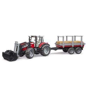 Модель машинки Bruder Трактор Massey Ferguson з причепом 02046