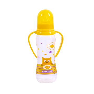 Бутылочка для кормления с ручками Baby Team 250 мл Желтый 1411