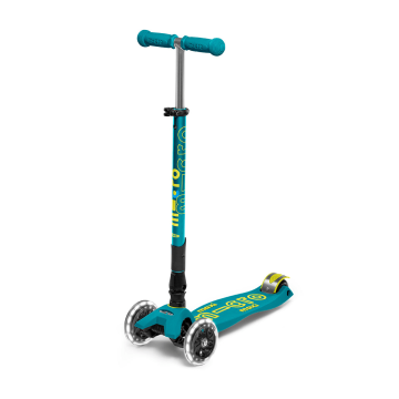 Самокат Micro Maxi Deluxe Foldable LED від 5 до 12 років до 50 кг Зелений MMD097