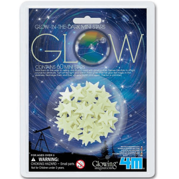 Сяючі наліпки для дітей 4M Glowing Imaginations Міні-зірки 60 штук 00-05221