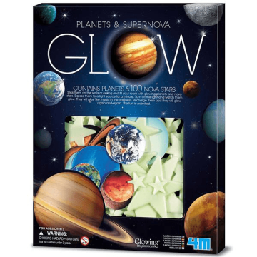 Сяючі наліпки для дітей 4M Glowing Imaginations Планети та 100 зірок 00-05631