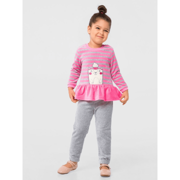 Тепла туніка для дівчинки Smil Little sweetie Рожевий/Сірий 1-1,5 року 114785 86
