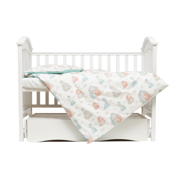 Дитяча постільна білизна в ліжечко Twins Comfort line Динозаврик М'ятний 3054-C-14