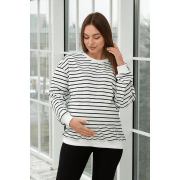 Свитшот для беременных и кормящих Lullababe Rimini Белый/Черный LB06RM336 S-m