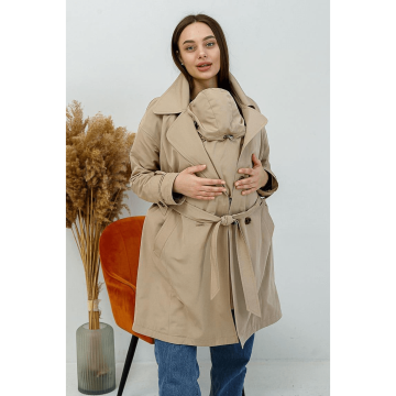 Плащ демісезонний для вагітних Lullababe Kimberly 3в1 Бежевий LB01KM140 XXL