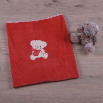 Дитячий плед з вишивкою Бетіс Тімоша Червоний Махра/Кулір 27075202 90х100 см