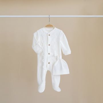 Человечек и шапка для новорожденных Magbaby Lace для крещения от 0 до 9 мес Молочный 110661 74