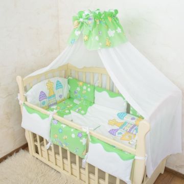 Комплект постільної білизни в ліжечко Бетіс Замок-7 Салатовий 60х120 см
