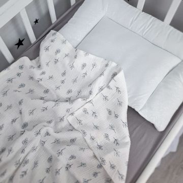 Муслиновый плед для новорожденных Oh My Kids Сад Муслин Белый 90х70 см МПЛ-010