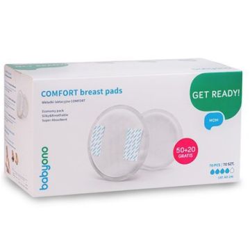 Лактационные вкладыши BabyOno Comfort 50+20 шт 296