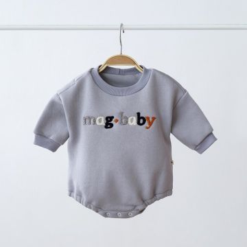 Свитшот бодик для детей Magbaby Juice с длинным рукавом и начесом 0-18 мес Серый 100852 80