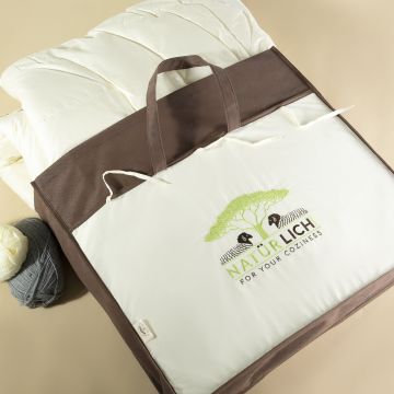 Ковдра зимова полуторна Ideia Wool Premium 155х215 см Молочний 8-11773