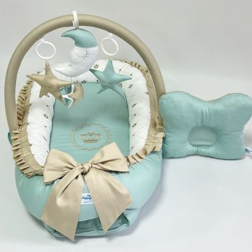 Кокон для немовлят Happy Luna Babynest Plush Plastik bag М'ятний 0243