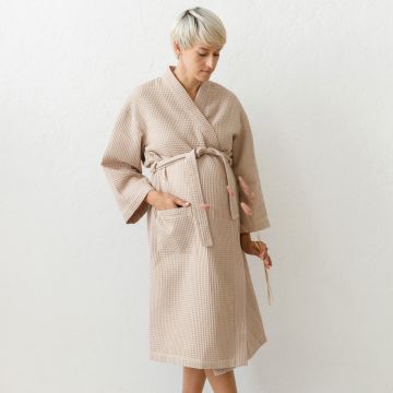 Вафельный халат для беременных Magbaby Mary Бежевый 103355 L-xl