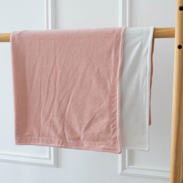 Велюровий плед для новонароджених ELA Textile&Toys Велюр Пудровий/Молочний 100х80 см BLV001PWM