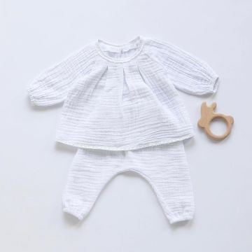 Набор одежды для новорожденных для крещения ELA Textile&Toys 0 - 3 лет Муслин Белый MS001GIRL 80