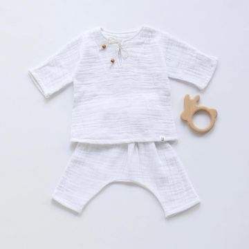 Набор одежды для новорожденных для крещения ELA Textile&Toys 0 - 3 лет Муслин Белый MS001BOY 68