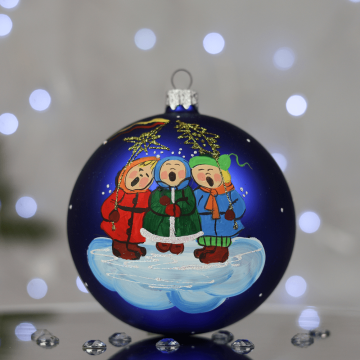 Ялинкова іграшка новорічна куля Santa Shop Щедрий вечір Синій 10 см 7806723196708