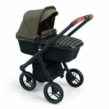 Коляска 2 в 1 Neonato Puro Urban оливковый/полоска на черном шасси