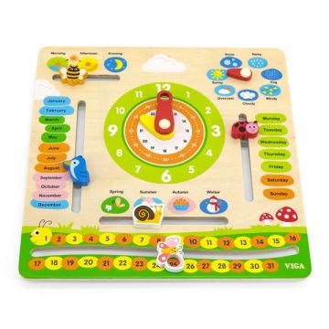 Розвиваюча гра бізіборд Viga Toys Календар з годинником англійською мовою 44538