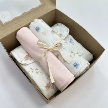 Муслінові пелюшки для дітей 2 шт ELA Textile&Toys Гортензії Рожевий 100х80 см DS002RF