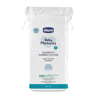 Салфетки мягкие хлопковые Chicco Baby Moments 60 шт 10609.00