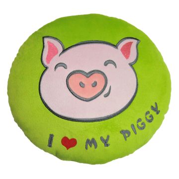 Декоративна подушка Тигрес I love my piggy 34х34 см Рожевий/Зелений ПД-0253