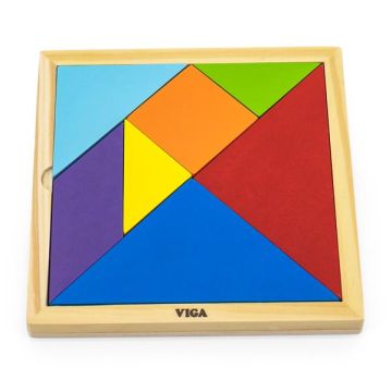 Головоломка Viga Toys Кольоровий дерев'яний танграм 55557