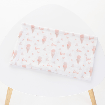Муслиновая пеленка для детей ELA Textile&Toys Мороженное Муслин Белый/Розовый/Бежевый 100х80 см MD002IC