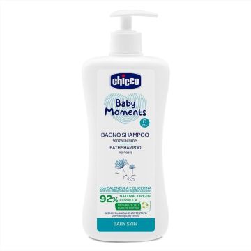 Детский шампунь для тела и волос Chicco Baby Moments Без слез с экстрактом календулы 500 мл 10591.00