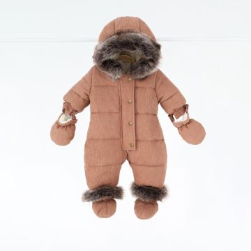 Вельветовый зимний комбинезон детский Magbaby Line 0 - 9 мес Коричневый 103775 74