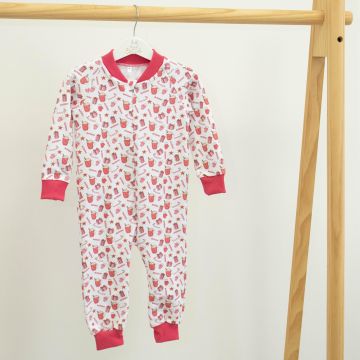 Пижама комбинезон детская ELA Textile&Toys Рукавички 3 - 18 мес Футер Розовый RP002MT 80