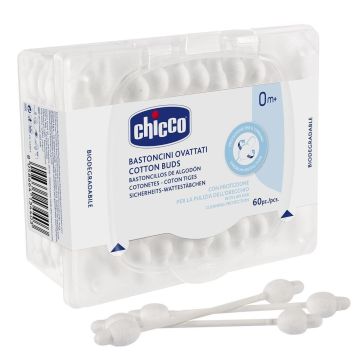 Ватні палички гігієнічні з обмежувачем Chicco 60 шт 10440.00