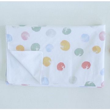 Непромокаемая пеленка для детей ELA Textile&Toys Кружочки Белый/Розовый/Синий 80х50 см WRD001D
